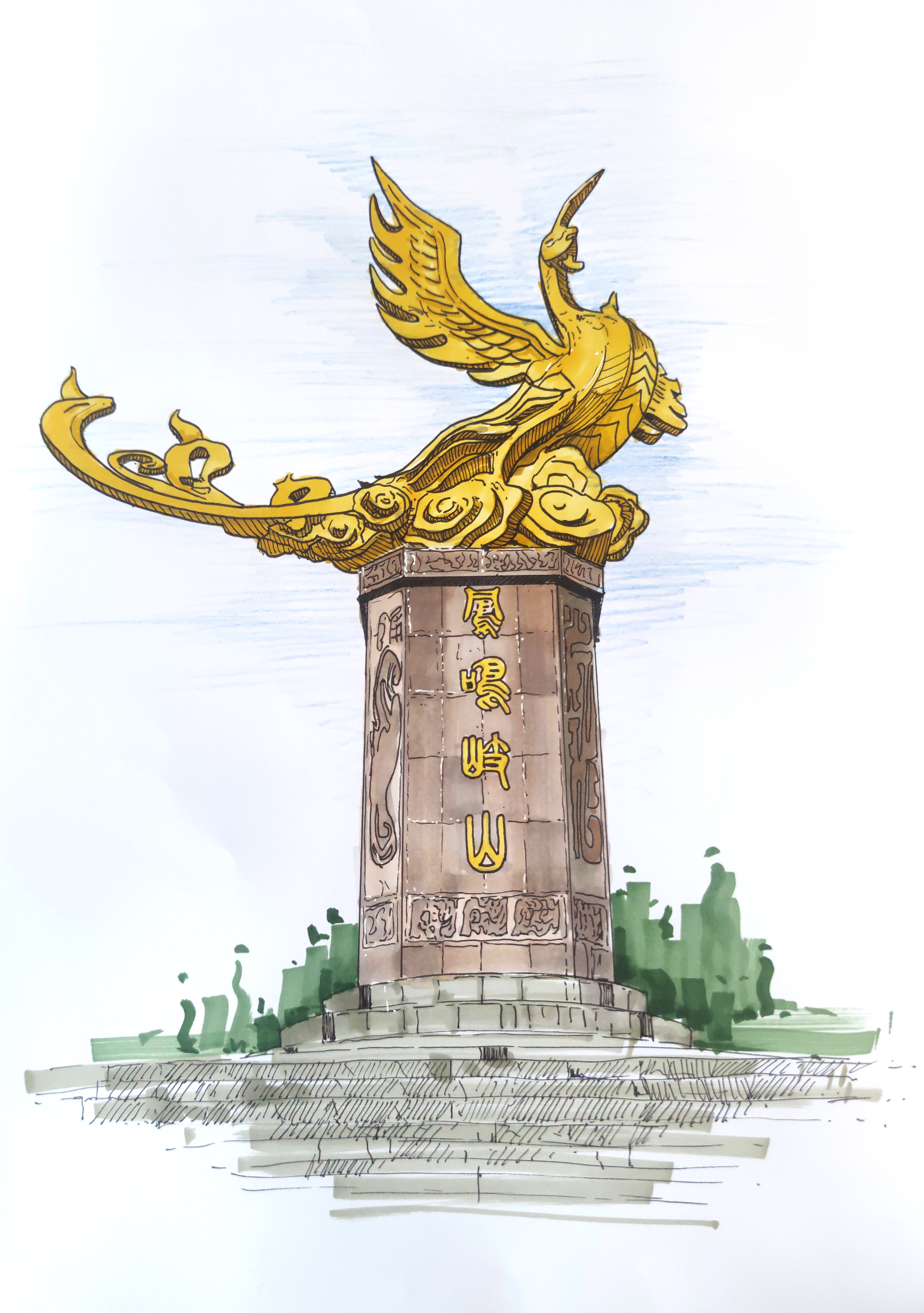 宝鸡雕塑手绘表现
