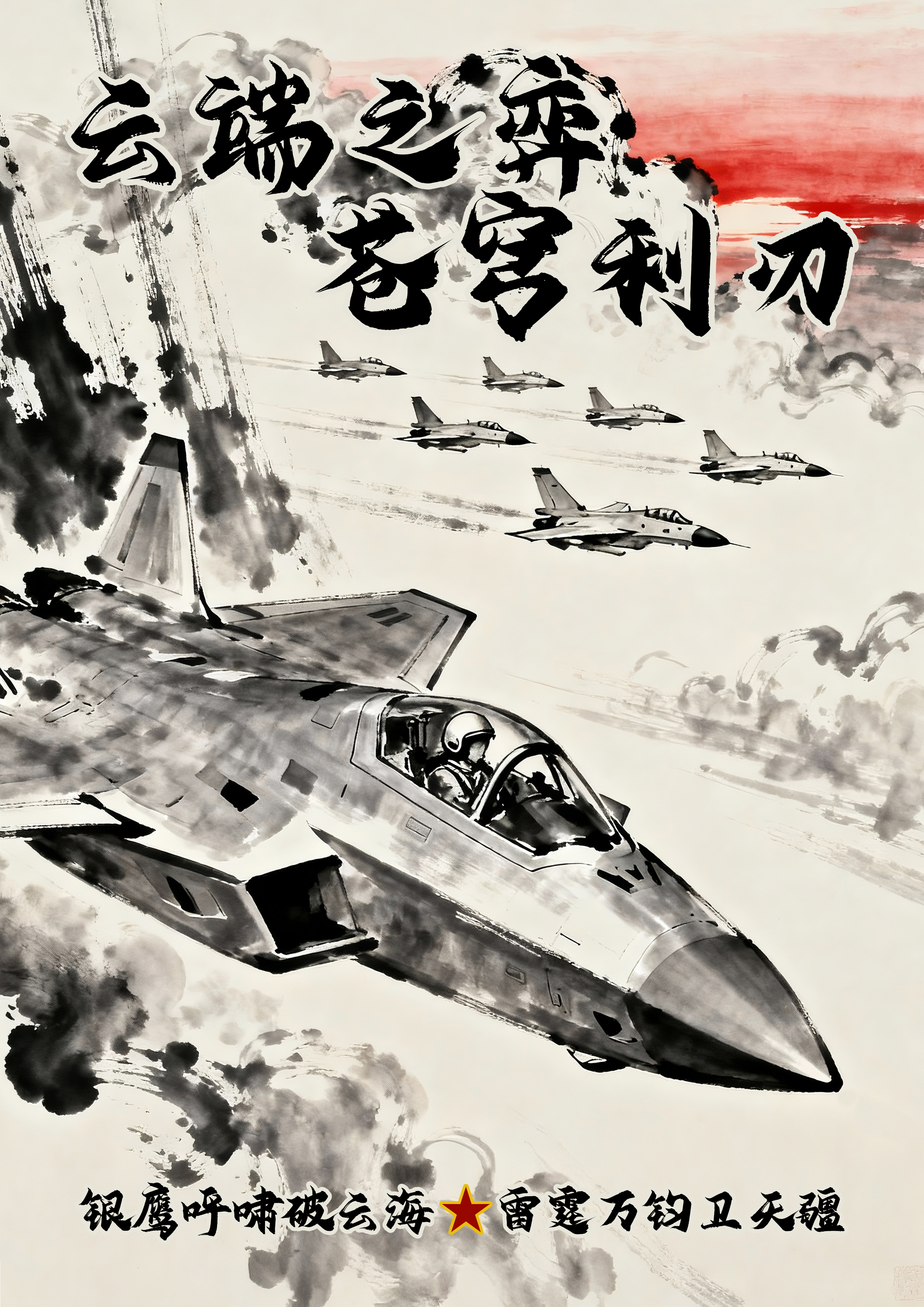 《墨韵铸军魂——陆海空三军赋》空军主题完整作品